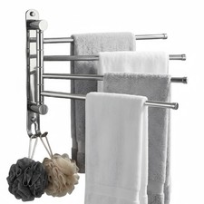 Swivel Towel Rack Wall Mounted, 1/2/3/4/6-Bar Options, 12.8" Long Arm SUS304 ...