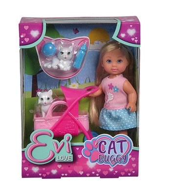 Evi Love Katzenbabysitten Puppe Kinderwagen Simba Set