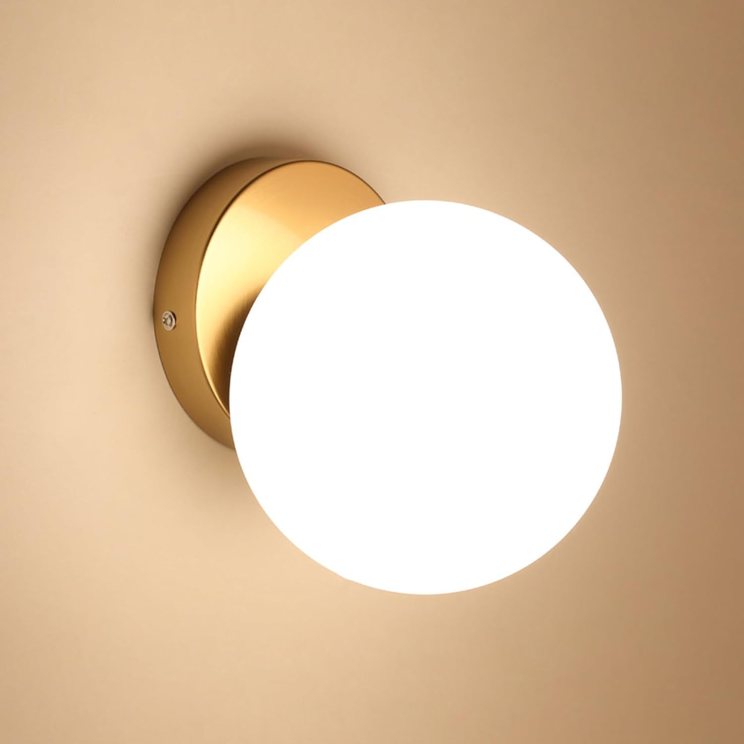 Applique Parete Interno 15cm Palla Vetro Moderna - Lampada a Muro E27