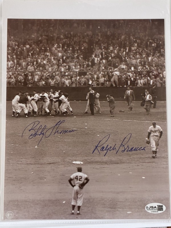 Ralph Branca & Bobby Thompson JSA Autographed 8x10 Photo