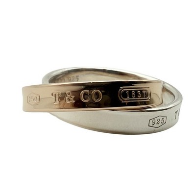 Tiffany & Co. 1837 Interlocking Circles Ring 18K RG and Sterling