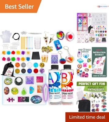 Resin Jewelry Making Starter Kit with Molds Tools Supplies for DIY Craft