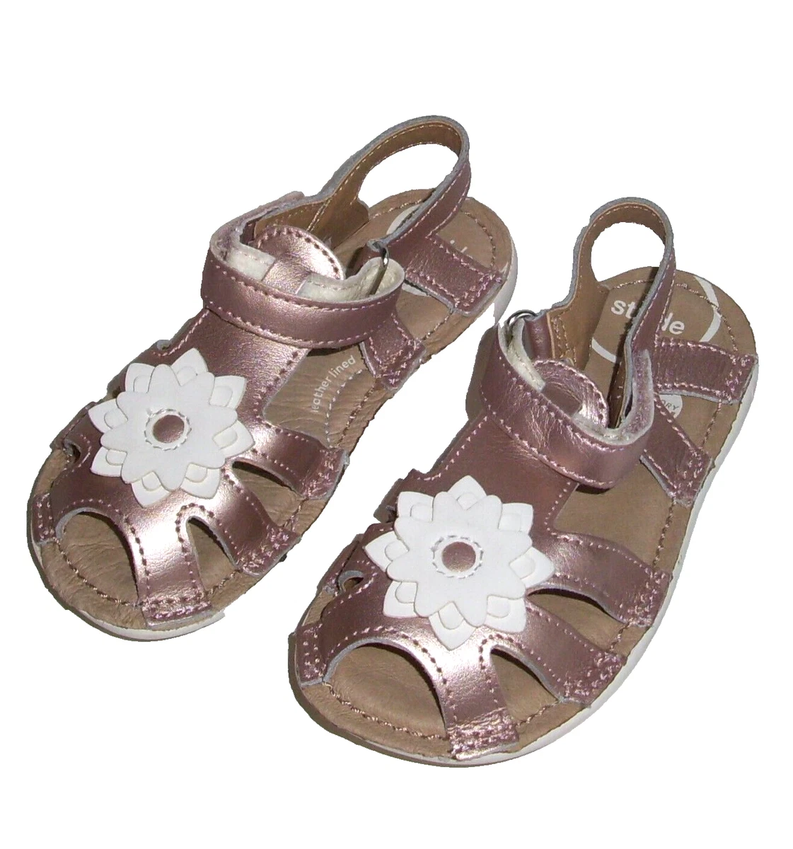 Sandales Stride Rite Fille Taille 10M - Cuir Rose - Bride Cheville - Occasion