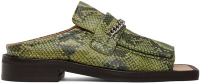 RARE New In Box Martine Rose Open Toe Green Python Snakeskin 
