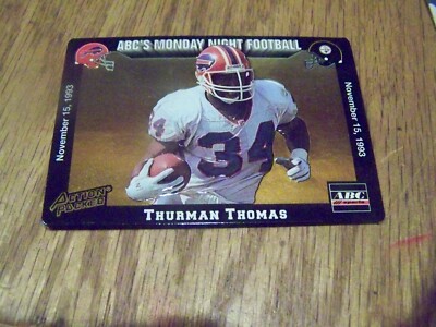 THURMAN THOMAS ABC'S MONDAY NIGHT FOOTBALL 1993 ACTION PACKED FOOTBALL CARD  #43