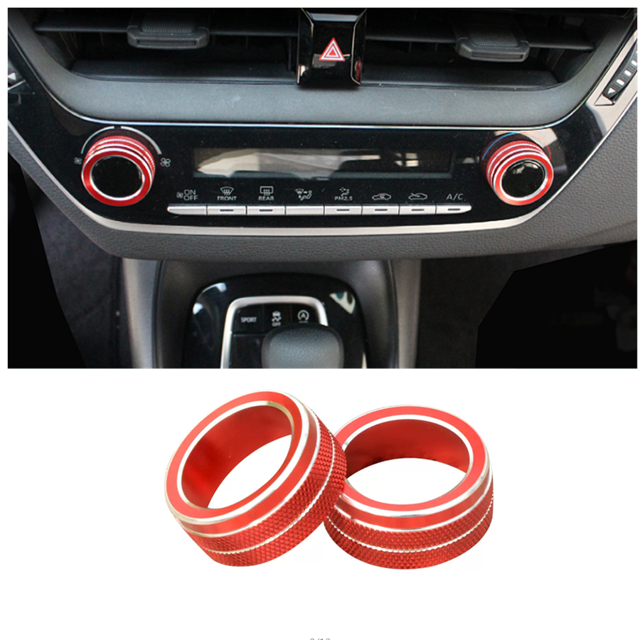 Console Air-Condition Adjust knob Red Trim Cover For Corolla Cross 2022 2023