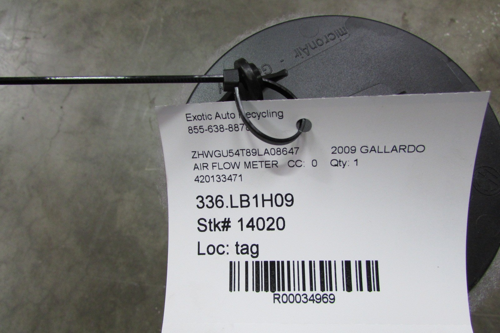 Lamborghini Gallardo LP550, LP560, LP570, Air Flow Meter, Used, P/N 420133471