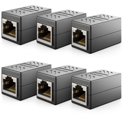 deleyCON 6x CAT6 Patchkabel Verbinder Kupplung Koppler Netzwerk LAN DSL Adapter