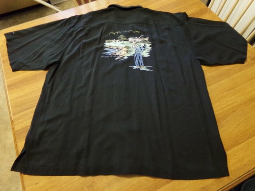 2XL Mens - Pebble Beach Golf Course Collection - 18th Hole - Black Silk Shirt - Picture 6 of 8