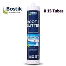 15 x Impact-A Bostik  300ml Roof and Gutter Silicone Sealant - Translucent
