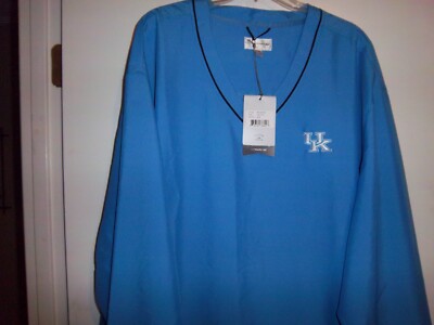 UK Wildcats PRO-TEC Wind Breaker By CUTTER & BUCK Mens Size XXL Blue Lg Sleeve 