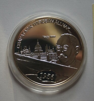 Great Hungarians series, Imre Nagy 1956 memory UNC  PP 999 silver coin, Hungary