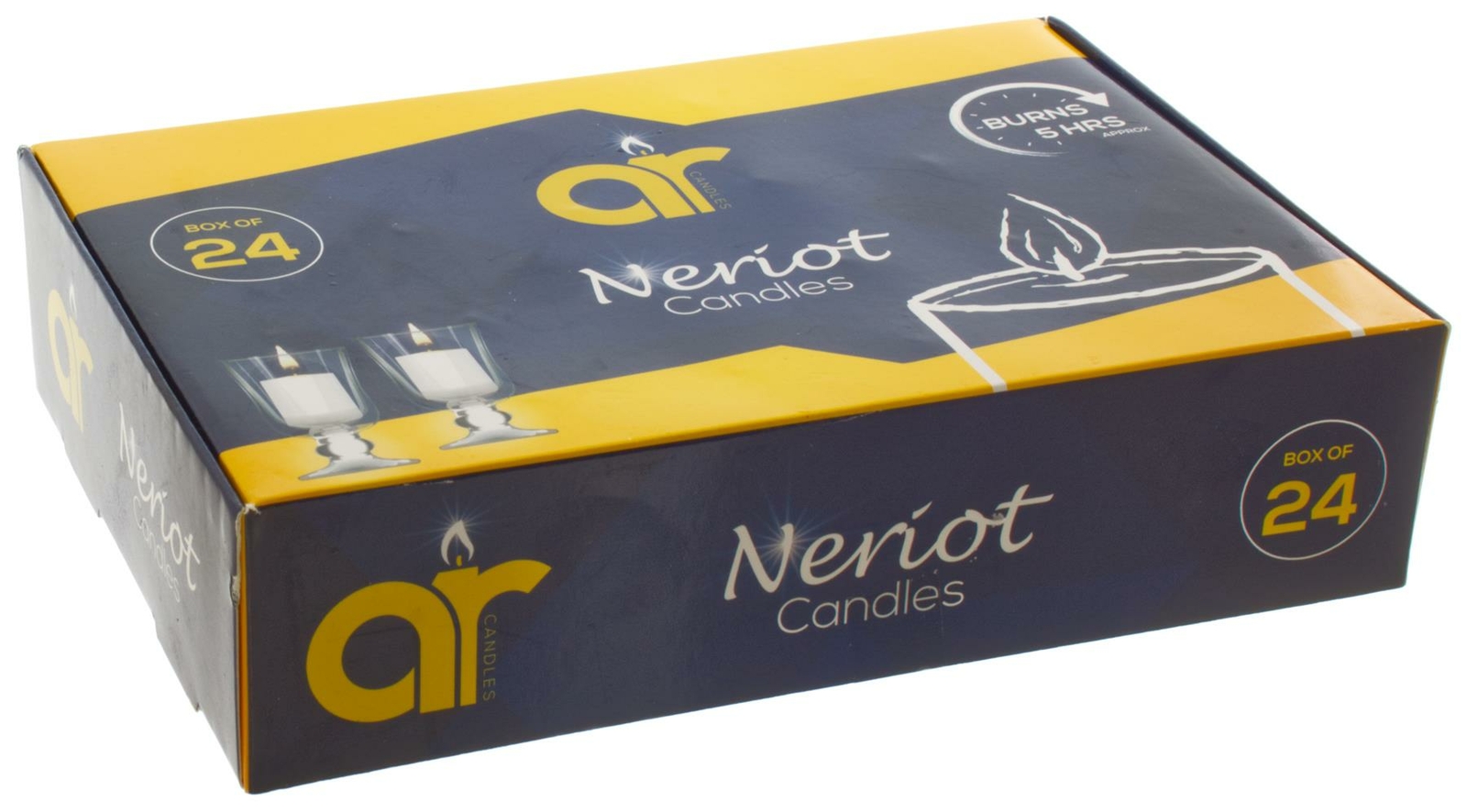 24 Candle Refills for Neriot Shabbat Glass Containers 5 Hours Jewish Shabbos