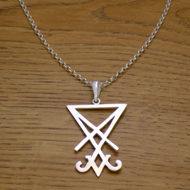 Solid 925 Sterling Silver Sigil of Lucifer Seal of Satan Gothic