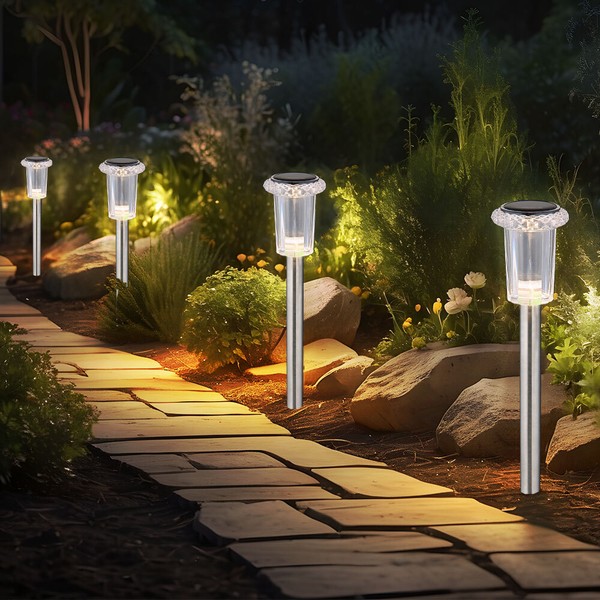 Solarleuchte Led Wegeleuchte 4Er Set AußEnleuchten Gartenleuchte H 33 Cm-image