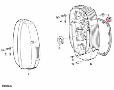 BMW Motorrad Timing Chain Cover Gasket R100 90 80 75 11141338428