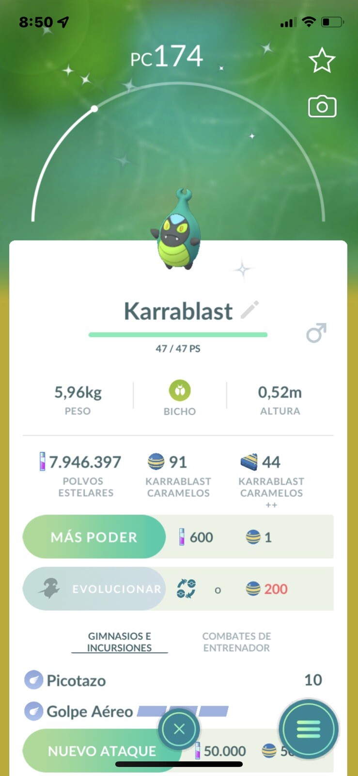 Pokémon GO Shiny Karrablast With Special Background - Pokémon GO - Read Desc