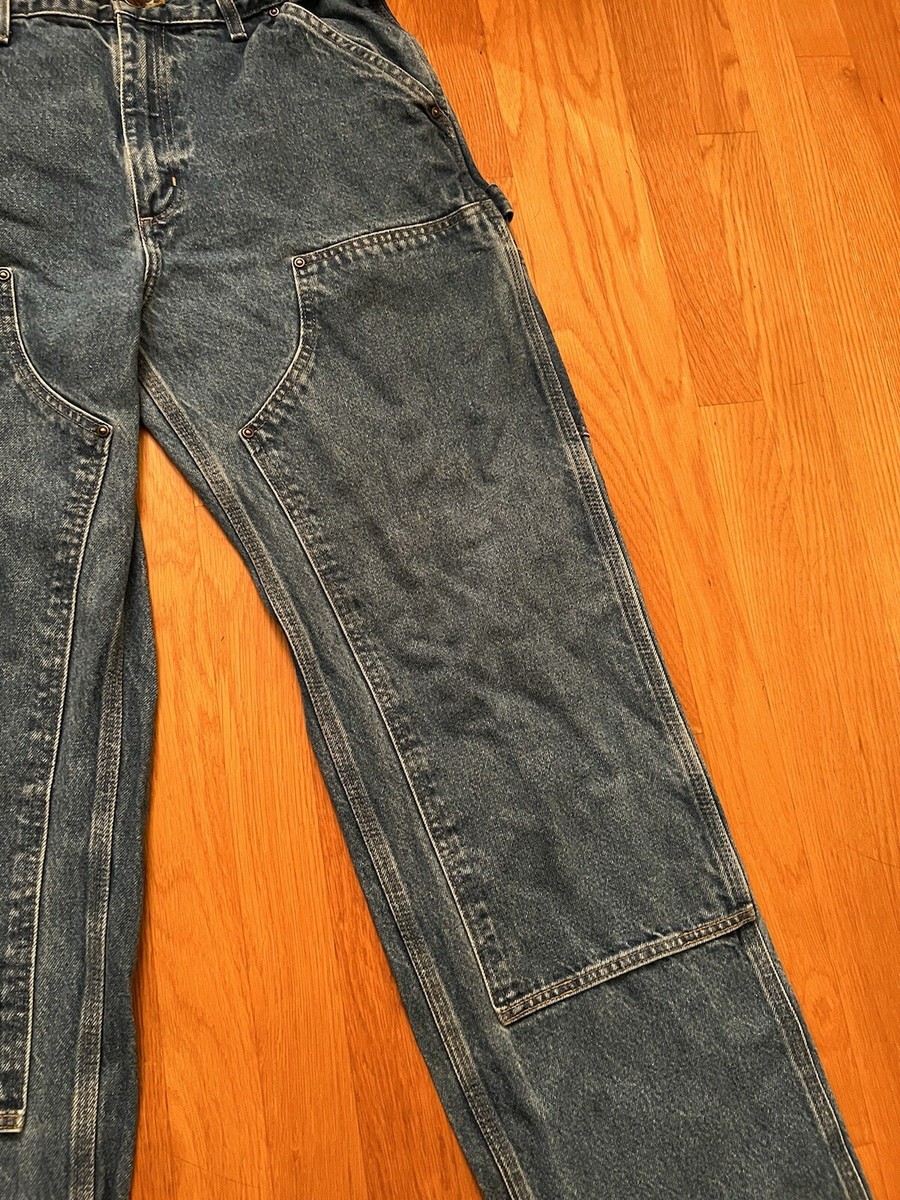 Carhartt double knee USA製 Carhartt B73 DST USA Double Knee Jeans 33X34 Fade Grunge Pants
