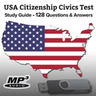 2026 USA Citizenship Civics Test Questions/Answers Study Guide Audio USB-ENGLISH