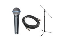 Shure BETA58A-SOLO-K Supercardioid Dynamic Vocal Microphone Boom Stand,20' Cable