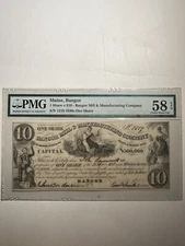 Bangor Mill & Manufacturing Company Maine Bangor 1 Share = $10 1830s