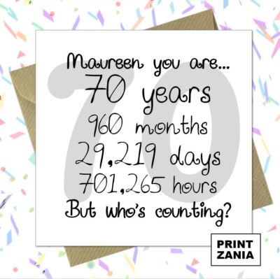 Personalised 70th Birthday Card Mum Dad Step Nan Grandad Aunty Uncle Friend AAH