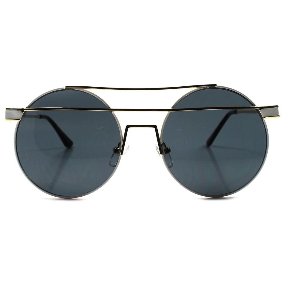 Stylish Elegant Gold Sexy Hot Celebrity Fashion Mens Designer Round Sunglasses - Image 4 of 4