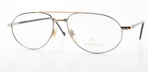 RODENSTOCK Brille R2498 B RSG 145 54-15 145 Gold Silbergrau 1990s Germany +Case - Picture 3 of 11