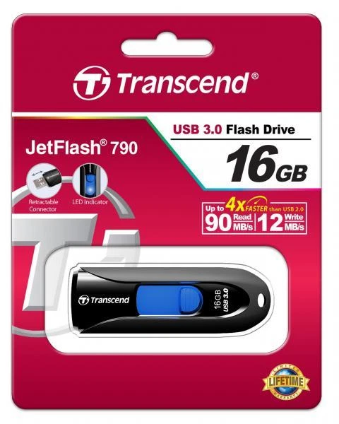 16 Go Clé USB 3.0 Transcend JetFlash 790 - Taux de transfert jusqu'à 90 Mo/s - Photo 4/4