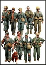 1/35 Scale WWII Soldier Resin Figure Set Perfect for Dioramas 9 figures Unassemb