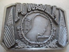 POW-MIA collectable belt buckle " you are not forgoten" produced by Berganot Co.