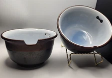 🔥 2 Williams Sonoma Ceramic 6¼" Japanese Ramen Noodle Udon Bowls BLUE Crackle