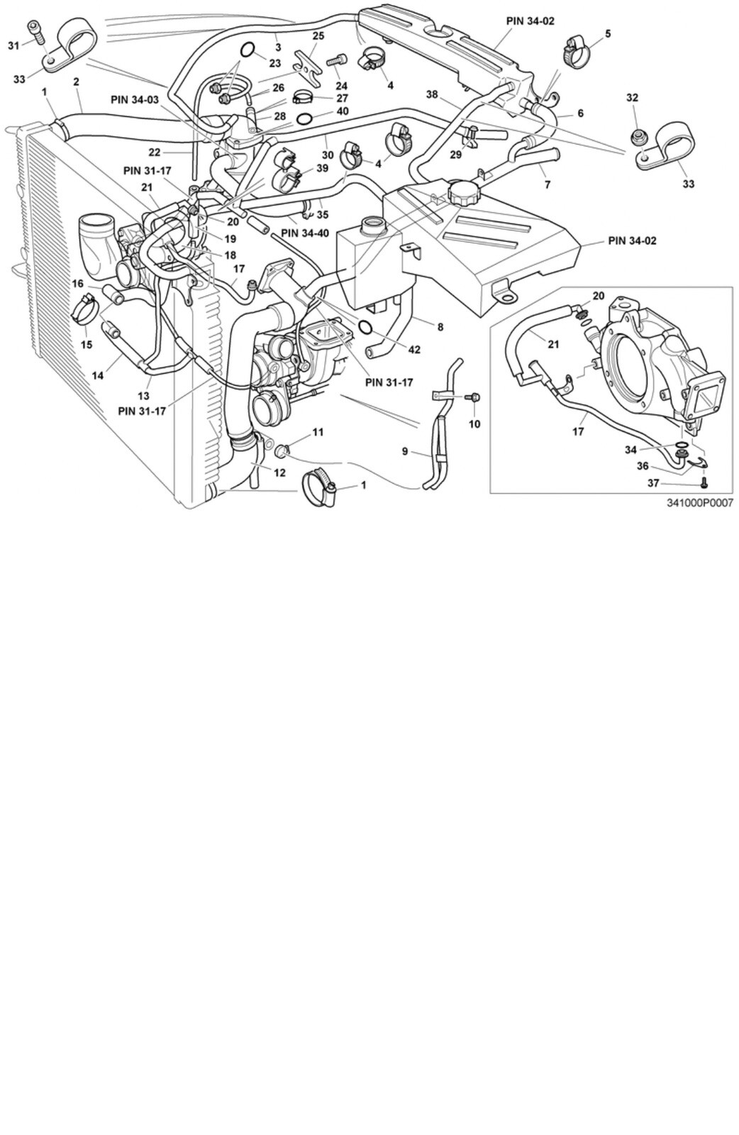 Bentley Arnage Radiator Coolant Top Hose PG100202PD NEW OEM