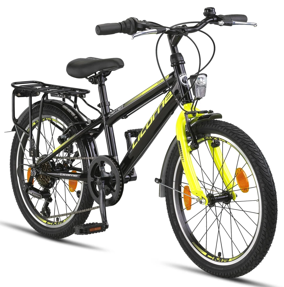 Licorne Bike Carter Premium Mountainbike in 20 Zoll Fahrrad für Kinder Mädchen J