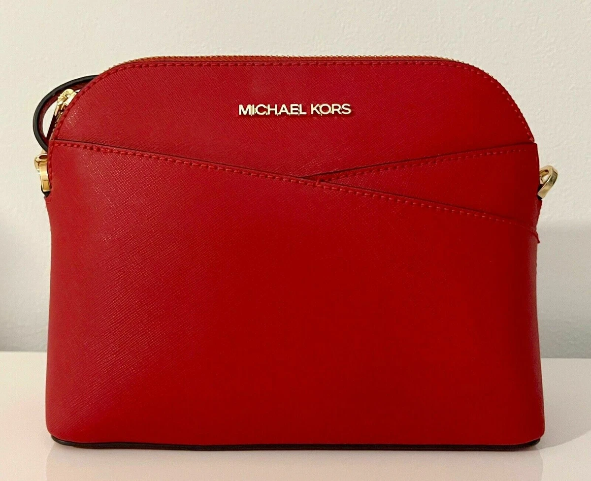 Michael Kors 35F1GTVC6T Jet Set Travel Dome Crossbody Bag Leather Flame 