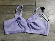 Curvy Couture Women's 38C Cotton Luxe Unlined Wire-Free Bra 1010, Lavender Mist