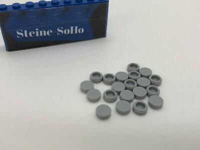 Lego (c) 20x Rundfliese - 1x1 hellgrau - 98138 - tile round gray