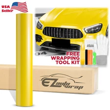 Premium High Gloss Pearl Lemon Yellow Sticker Decal Vinyl Wrap Air Release