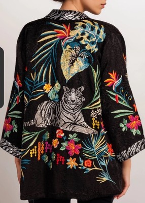Johnny Was Embroidered Sequin Kimono Size Small Fits L Too $525  