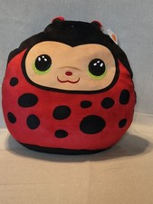 TY Squish-A-Boos IZZY Ladybug 12" Peluche Animal Cojín Almohada Juguete Suave