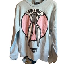 Looney Tunes Men's Bugs Bunny Light Blue Pullover Sweatshirt - Size Small - NWT