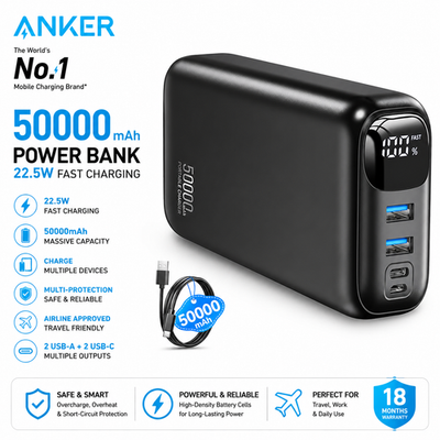 #ad Power Bank Fast Charging 50000mAh 22.5W Portable Charger USB C Quick Charge $28.89