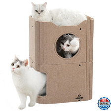 ABCPET 3-Layer Felt Cat House Condo Bed Cave for Indoor Cats - Scratching Post