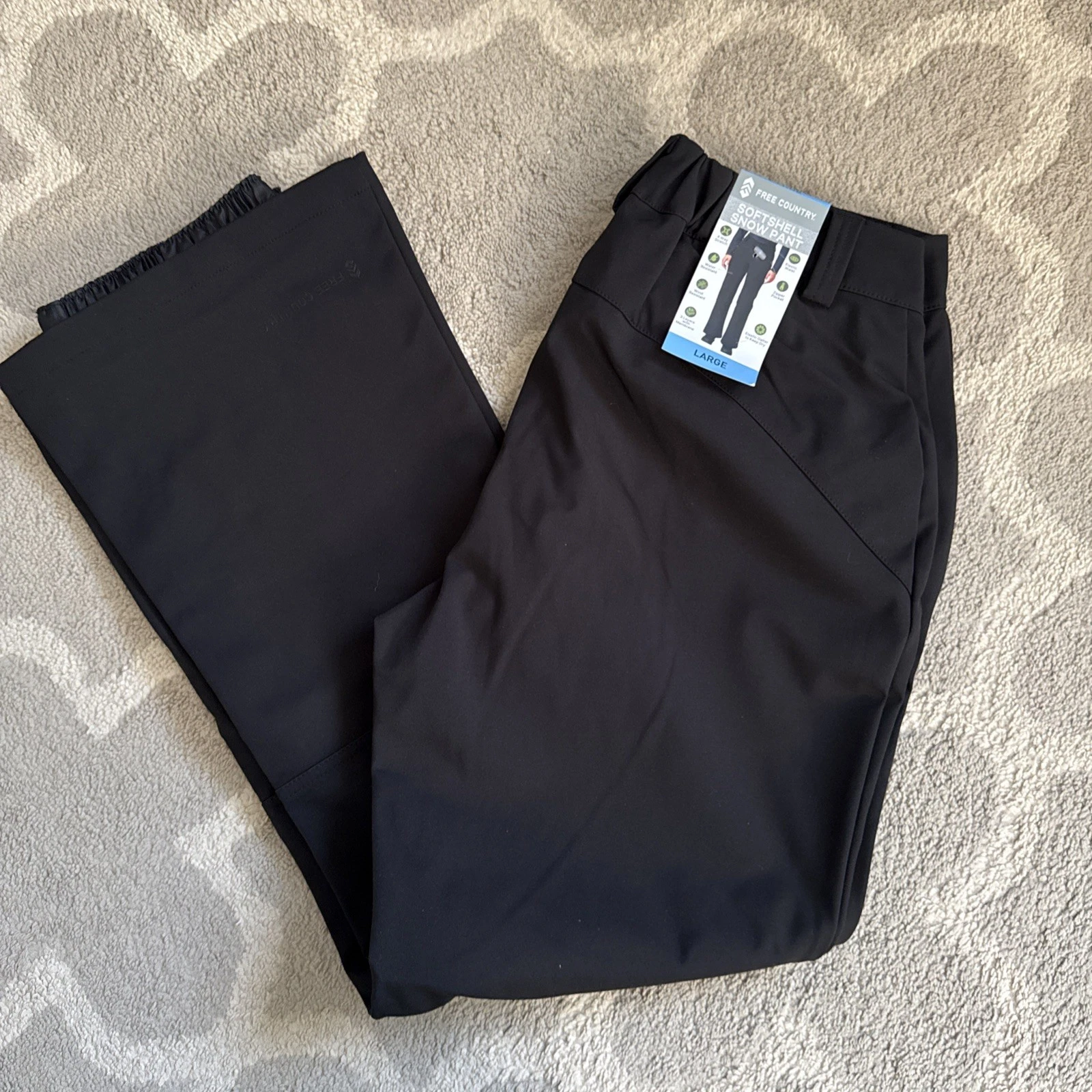 Free Country Women's Softshell Black Ski/Snowboard Pants Large New