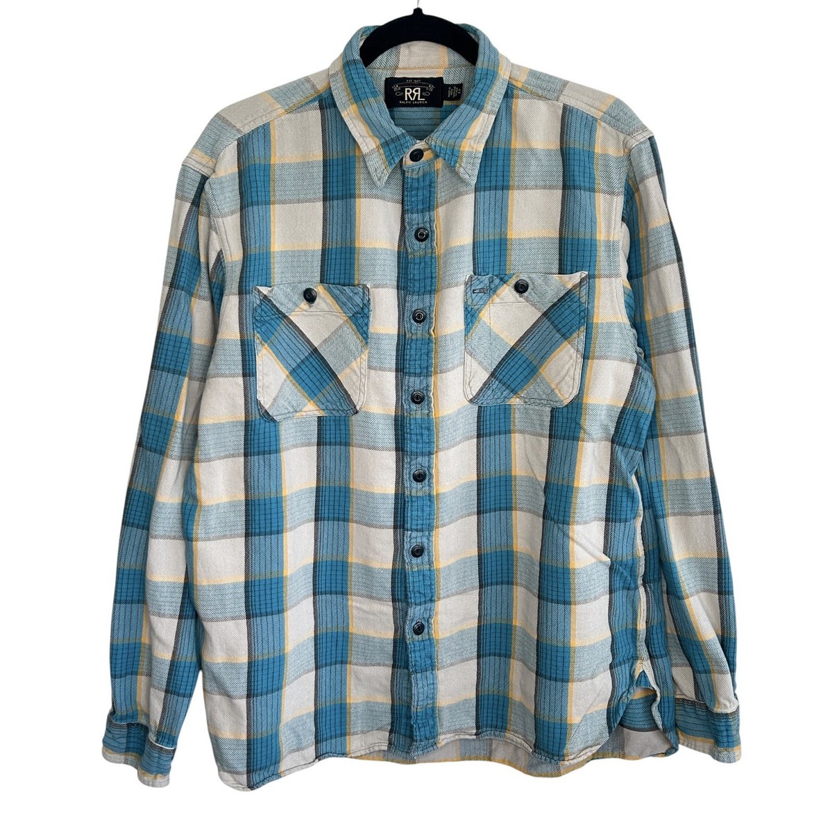 RRL ダブルアールエル Cotton Plaid Check Western RRL Ralph Lauren Double RL Plaid Twill WorkShirt XL Western