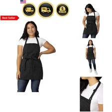 Unisex Apron with Three Pockets Kitchen Waitress Chef Durable Adjustable