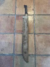 WWII USN US Navy Legitimus Collins MK-2? Large 33” Machete with Canvas Scabbard