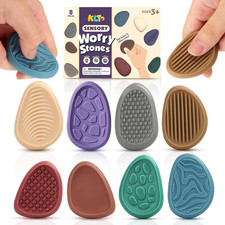 Fidget Toys Adults Sensory Stone: 8 Pack Texture Worry Stone for Kids Calming -