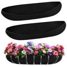 2PCS 36 Inch Window Box Liner Fabric Planter Basket 36Inch, Black