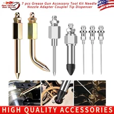 7pcs Grease Gun Accessory FOR Needle Tips Elbow Adapter Dispenser Rubber Nozzle